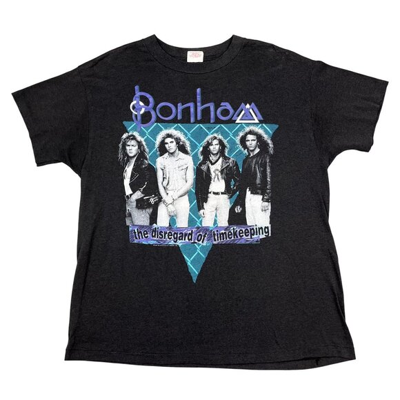 Vintage Bonham 1989 the Disregard of Timne Keeping Black Tour T-Shirt Size Large
